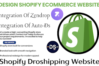shopify ecommerce website dropshipping store shopify redesign zendrop auto ds
