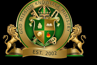 create HD church seal stamp logo or coat of arm crest