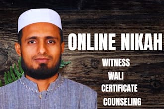 be your imam for online nikah marriage ceremony with full support