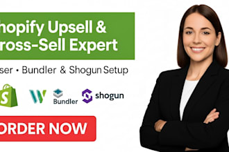 setup shopify store upsell and cross sell wiser, bundler, shogun website