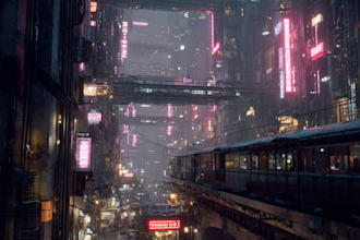 draw futuristic city digital art