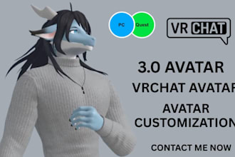 create vrchat furry avatar, furry character, 3d vrchat avatar, vr character
