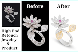 do jewelry retouching and jewellery photoshop editing and product retouching