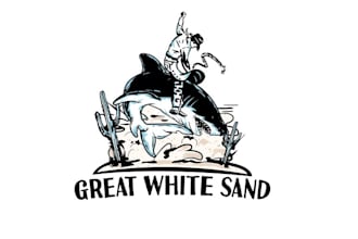 design looking sand producer great white shark theme logo