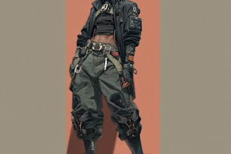 illustrate you as a cyberpunk style character