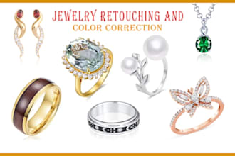 do professionally retouch  jewelry photos editing 3d jewelry retouching