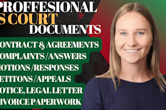 prepare court documents, motions, complaints, and notices