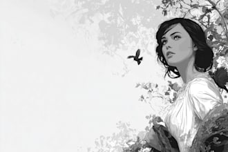 design characters in black and white art