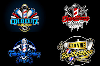 design outstanding barbershop and barber logo
