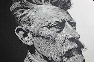 create a portrait print linocut