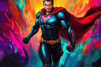 do a superhero cartoon character depending on your concept