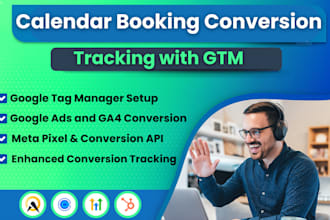 setup or fix booking conversion tracking with GTM, calendly, acuity scheduling