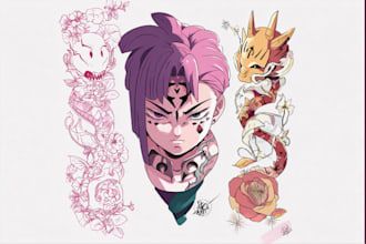 make a unique anime tattoo design for you
