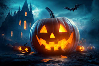 do spooky halloween logo, branding, custom made halloween