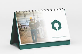 design a professional and custom desk calendar for your brand or business