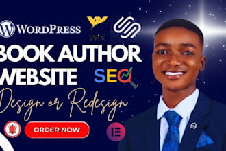 design a book author website, ebook landing page, or book sales website