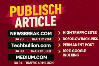 premium SEO guest post backlink and publish news article, guest posting service
