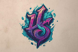 design awesome logo on graffiti