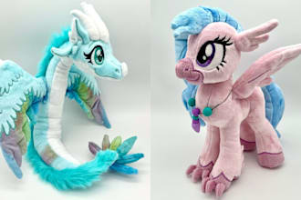 design and handmade a custom plush stuffed animal or plushie toy