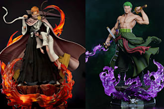 create 3d anime model anime 3d character game anime model 3d anime figure toy