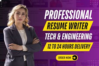 write professional resume for IT, tech, sales, software engineer, data science