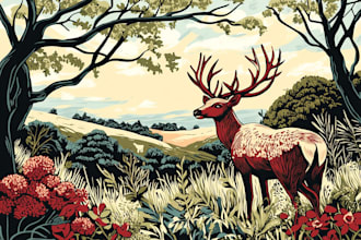 draw an animal and botanical illustration