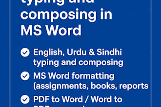 do fast english, urdu and sindhi typing in ms word