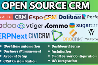 setup, install suitecrm espocrm dolibarr odoo civi oro crm perfex kommo sugarcrm