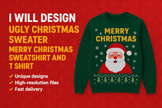 design ugly christmas sweater, merry christmas sweatshirt and t shirt design