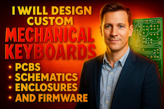 design custom mechanical keyboard pcbs, schematics, enclosures and firmware