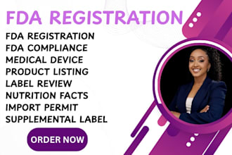 provide fda registration support for food medical devices and labelling