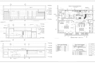do 2d floor plan and full architectural permit drawing set in autocad and revit