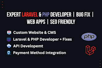 be your expert PHP laravel developer for bug fixes, web apps, and SEO design