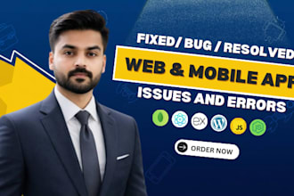fix bugs, debug, and errors in your website or mobile app