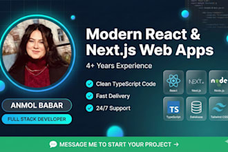 build react nextjs web app as full stack developer