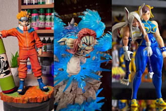 3d print and paint diorama anime figure miniature characters painting stl resin