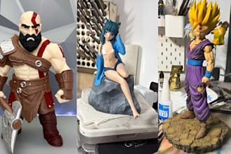 3d print and hand paint miniatures, figures and cosplay props resin painting