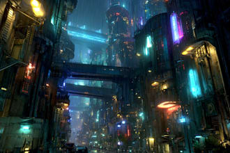 create cinematic futuristic urban landscapes