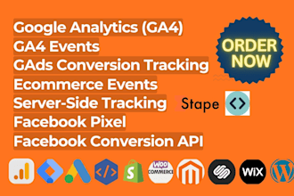 provide a professional setup of google analytics and server side tracking