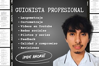 escribiré guiones de largometraje, cortometraje, series y videos