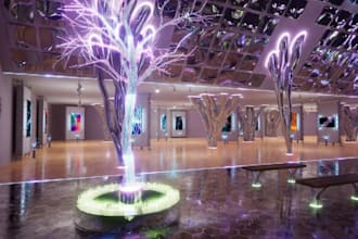create modern 3d art gallery,3d museum,showroom,virtual room,nft art3d rendering