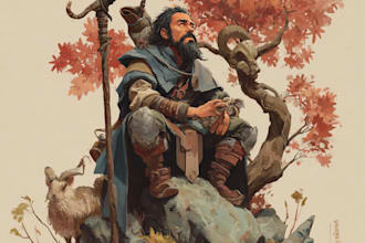 paint a character illustration in a fantasy world