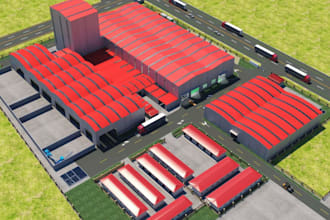 do 3d warehouse design, storage space, 3d commercial building, sport facility