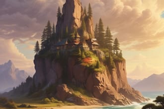 design detailed fantasy landscapes and environments
