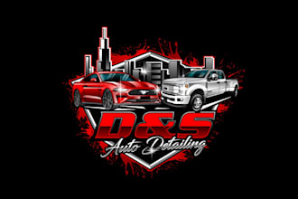 create attractive and imagination auto detailing logo design