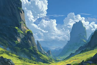draw the landscape illustration or concept art