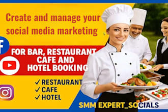 create and manage your social media marketing for restaurant cafe bar hotel smm