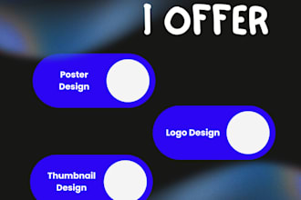 create complete branding designs like logo, poster, thumbnail and business card