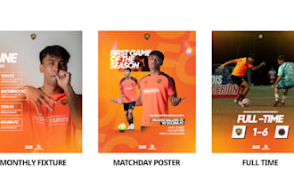 design professional sports social media kit for amateur football clubs