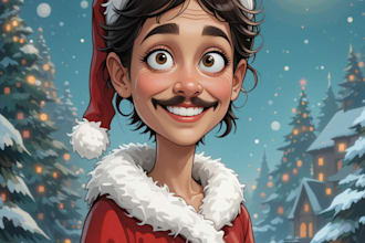 draw a christmas cartoon caricature
